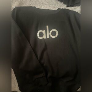 ALO Yoga Black Crewneck Sweatshirt